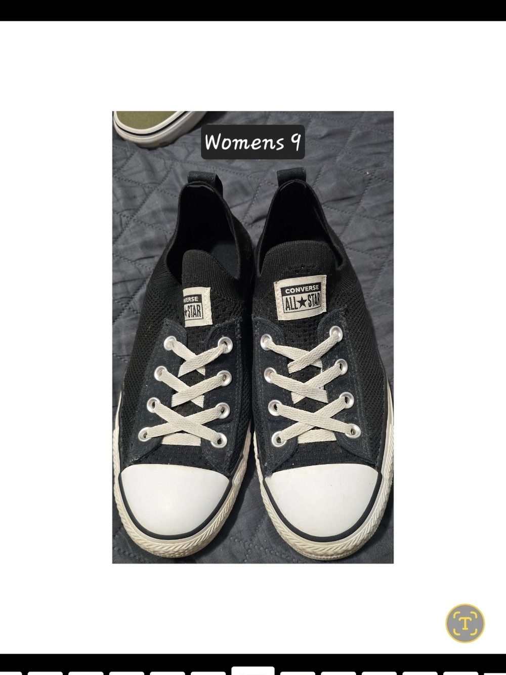 Converse Women's Black Low-Top Canvas Sneakers with White Accents